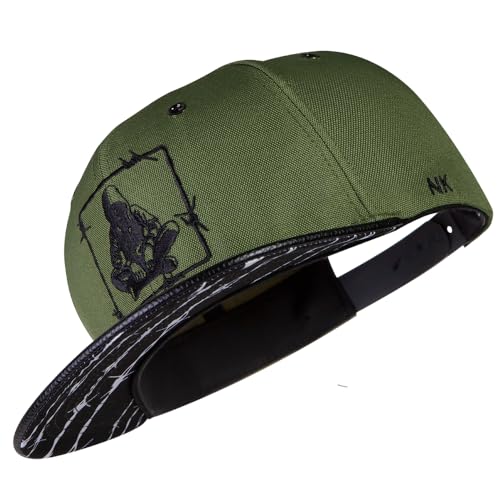 Nebelkind Gorra-Snapback Cap Barbed Wire 1 Verde, Hombre Mujer Unisex, Talla Unica, tamaño Ajustable, Gorra de béisbol Moda, Estilo Streetwear, Gorras de béisbol con Visera Recta