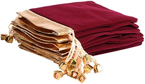 KIPETTO 25Pcs Soft Velvet Pouches with Drawstrings for Jewelry Wedding Candy Gift Bags, 4.7"x6.3"