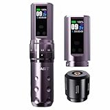 Mast Fold2 Pro Tattoo Gun Wireless Tattoo Pen Machine 2 Replaceble Batteries 2,000mAh Power Supply Mcore Rotary Motor Real Strokes Length P-076 (Pink-Coffee)