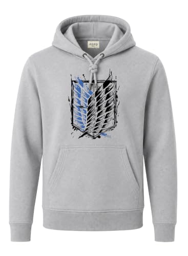 Image of ADRO Mens Abstract Graphic Hoodie | 320 GSM Cotton Poly Fleece | Regular Fit Contemporary Artistic Sweatshirt for Winter & Streetwear