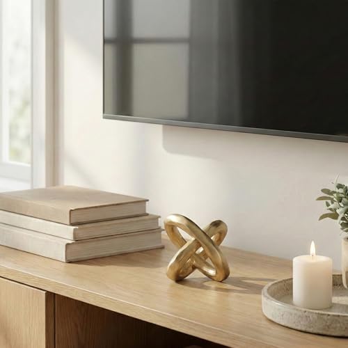 Nudo Infinito Dorado Decorativo Moderno para Mesa miniatura 3