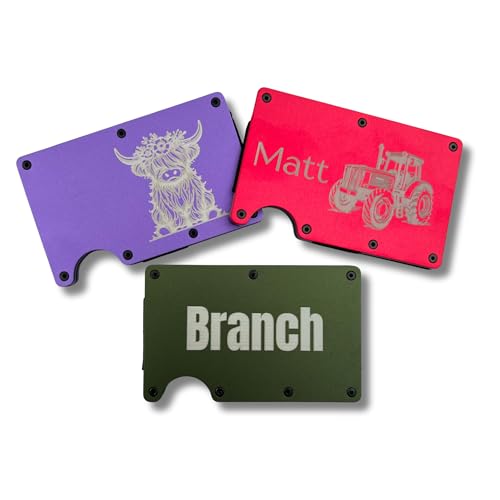 Sandpiper Ink Custom Minimalist RFID Blocking Metal Wallet with Money Clip (Metal RFID/Clip)