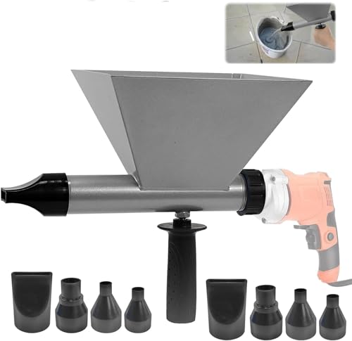 Elektrische Fugenpistole für Mörtel, Elektrische Mörtelspritze Mörtelpresse mit 8 Verschiedenen Düsen (Ganzmetall)