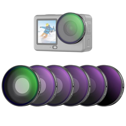 Image of NEEWER CPL + ND Filter Set Compatible with DJI Osmo Action 6 Only, ND8 /16 /32 /64 /256 Adjustable Circular Polarizing Filter Lens Polarizer Screw On Multicoated Action Camera Accessories, FL-B109