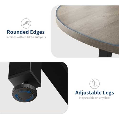 Image of IDEALHOUSE 31.5 Inch Round Dining Table for 2-4, Small Kitchen Dining Room Table for Space Saving, Wood Circle Kitchen Table with Sturdy Metal Frame (No Chairs)