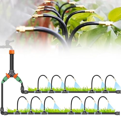 Sistema di irrigazione a goccia automatico da giardino con timer intelligente, ugelli regolabili a 360° per irrigazione efficiente di prato, piante e patio