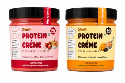 Image of CREME CO. Fruity & Seeds Duo - Mango Chia & Strawberry Mixed Seeds Protein Creme Combo (2 X 200G)