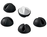 5 PCSQingsun Cable Clips & Cord Management System: Desktop Cable Organizer & Computer, Electrical, Charging or Mouse Cord Holder (Black)