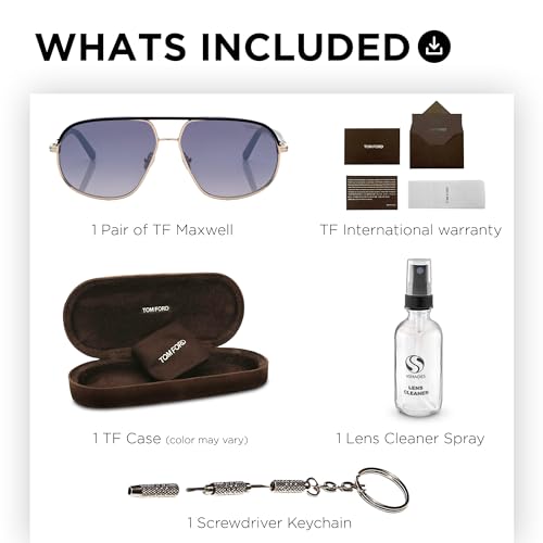 Tom Ford FT1019 MAXWELL Pilot Shape Sunglasses + Bundle With eSHADES Eyewear Cleaning Kit3