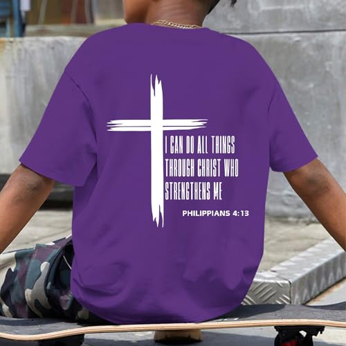 Image of KEEVICI Boys Christian Graphic Tees God Jesus Shirts for Kids Cross Faith Bible Verse Inspirational Religious Cotton T Shirt
