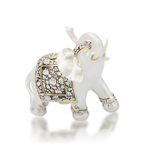 Estatuas de Riqueza Feng Shui Elefante, Elefantes Decoracion Figuras, Elefante de la Suerte, Buena Suerte Escultura Resina Tronco Figurilla Elefantes Blancos para Decoración Hogar Sala Estar Arte