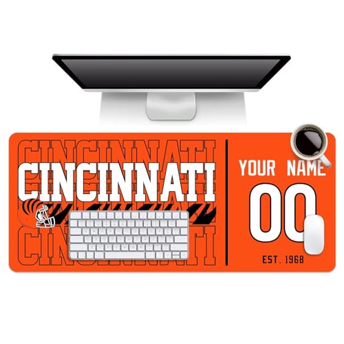 Image of ANTKING Cincinnati Mouse Pad Custom Name and Number Desk Pad for Men Women Youth Gifts