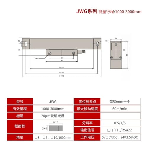 JWG-2100mm Regla Electrónica con Pantalla Digital miniatura 4