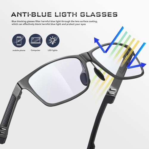 Image of Blue Light Blocking Glasses Metal Frame for Men /Woman Gaming Computer Screen Glasses