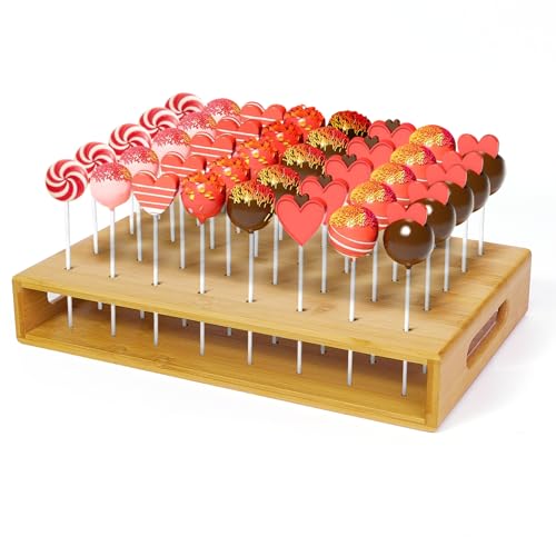 Support pour cake pops avec 100 tiges, 40 trous, support à sucettes en bois, pour décorer et...
