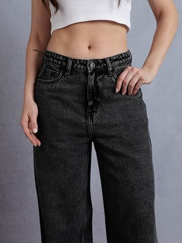 Image of INKD Women's Baggy Fit Jeans - Mid-Rise | 100% Cotton | Jeans for Women (Available in Plus Sizes)