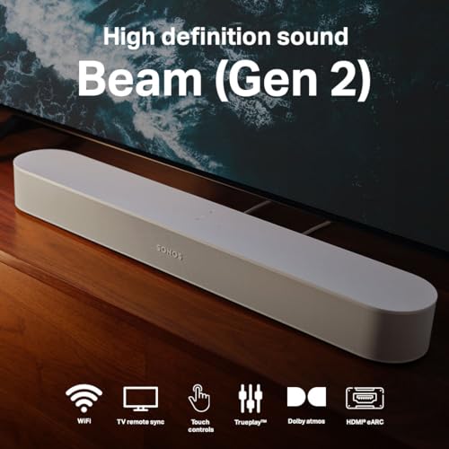 Sonos Beam 2 Wireless Soundbar (White) 2