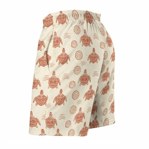 Hawaiian Shorts for Men - Comfy Vintage Turtle Print Mens Swim Trunks Bathing Suits with Mesh Lining4