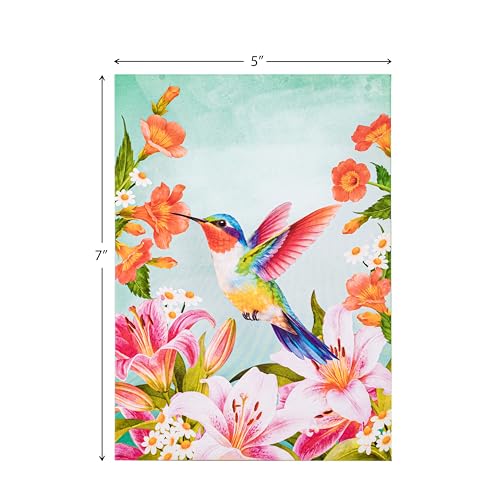 Image of POPWOW Trumpet Vine Hummingbird Pop Up Card, 3D Popup Greeting Card, Gift For Mothers Day, Birthday, Valentines Day, Anniversary, Mom, Wife, Grandma, Her, 5x7 - Includes Envelope And Message Note