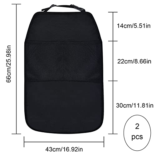 Rückenlehnenschutz Auto 2 Stk Autositz Schutz Rückseite Kinder und Organizer mit 2 Großen Taschen zum Aufbewahren von Kindersachen,Kick-Matten Schutz
