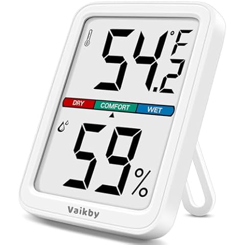 Vaikby Precision Hygrometer - Indoor Humidity Meter and Room Thermometer with Temperature Gauge, Digital Monitor for Home Comfort, Wall-Mounted or Tabletop, Energy-Efficient Sensor for Nursery & House Cover