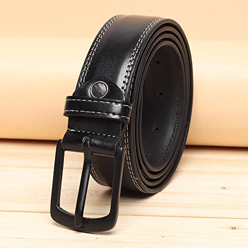 Image of ZORO Black Vegan Leather Belt for Men | TX10DS |Size 40