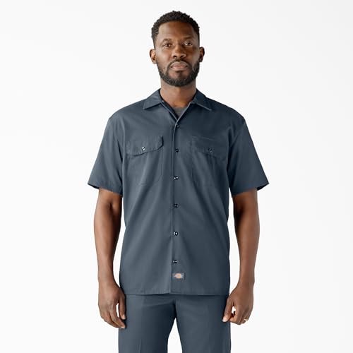 Image of Dickies Men's Short Sleeve Work Shirt - Durable Twill Button Down Shirts for Men, Lightweight Uniform for Daily Wear