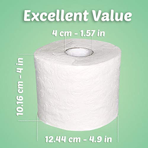 Premium Toilet Paper Family Value Size 360 Sheets Soft White Standard Tissue Roll 2 Ply for Home Bathroom Bath Restroom Skin Friendly (48 Pack) - Thumbnail 3