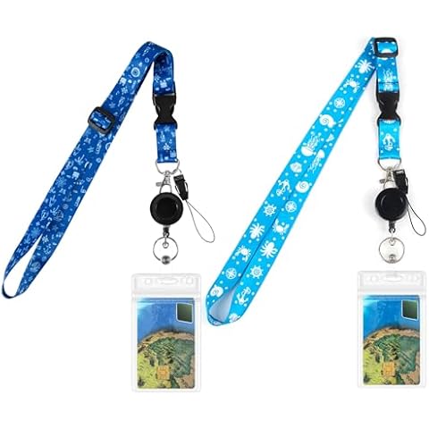 2Pack Lanyards for Cruise Ship Cards - Cruise Lanyard for Ship Cards, 7-in-1 Retractable Lanyard, Cruise Lanyard, Lanyards for Keys, ID Badges, Cruise Accessories Must Haves, ID Holder by Red Snail Cover