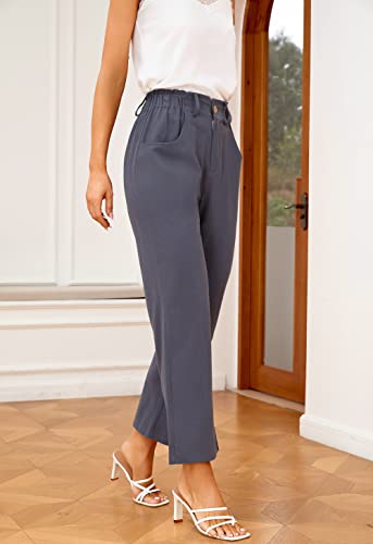 Vansha Women Cotton Cropped Straight Leg Crop Pants Ladies Casual Long Loose Pant Slacks4