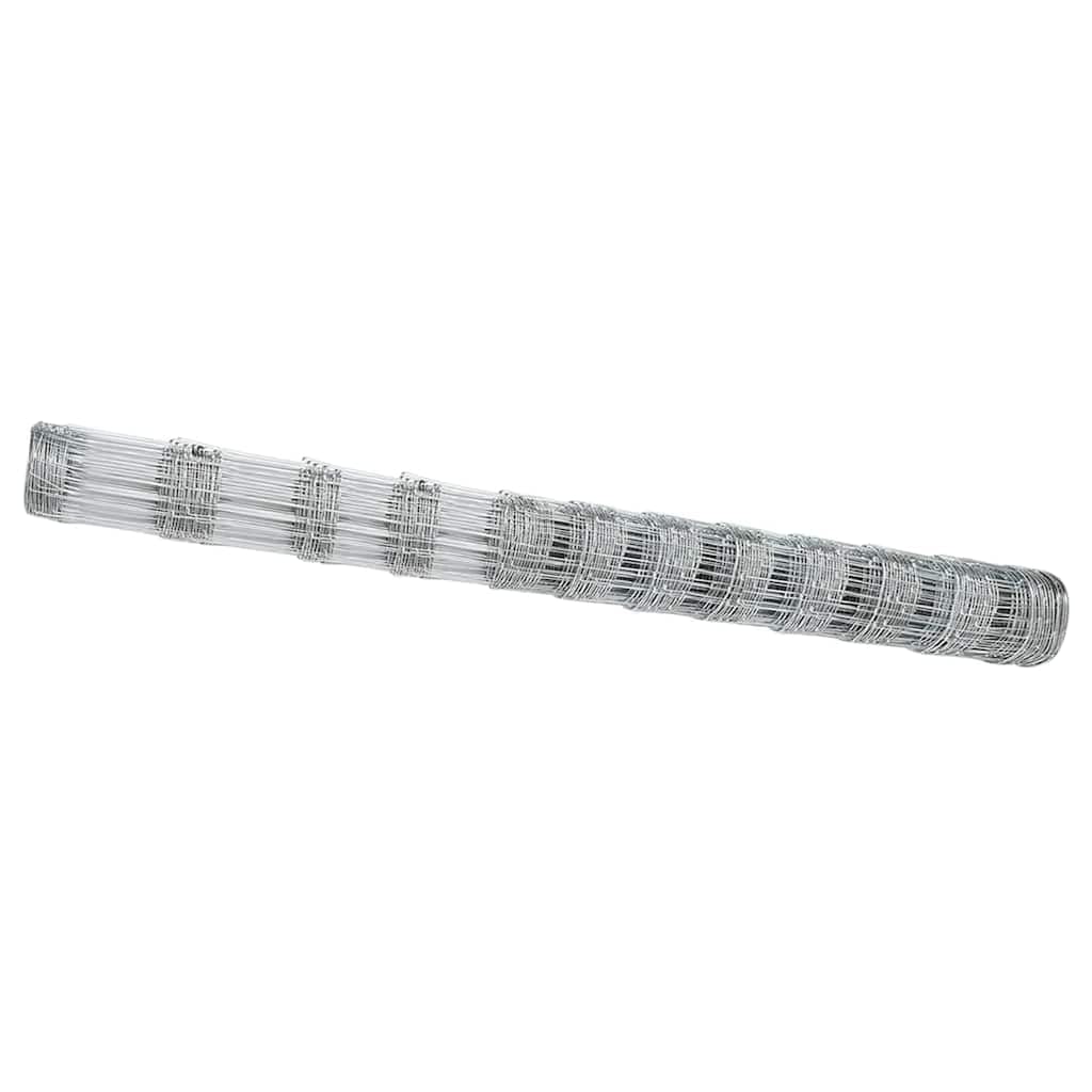Field Fence Silver 50 x 1. 4 m Galvanised Steel, Heavy-Duty Outdoor Garden Livestock Barrier, Rust Resistant Rectangular Wire Roll for Patio Property Perimeter, Easy Install Countryside Urban Spaces