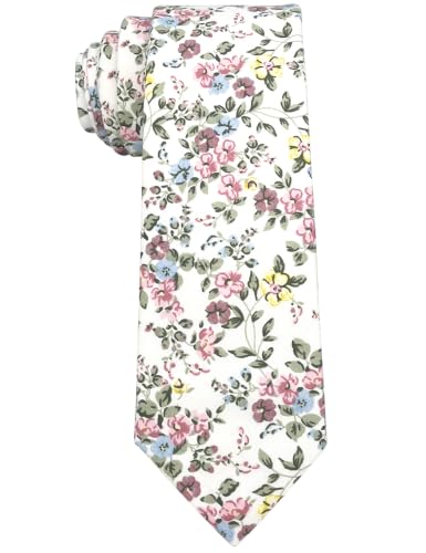 Image of Kebocis Mens Skinny Cotton Floral Tie for Men