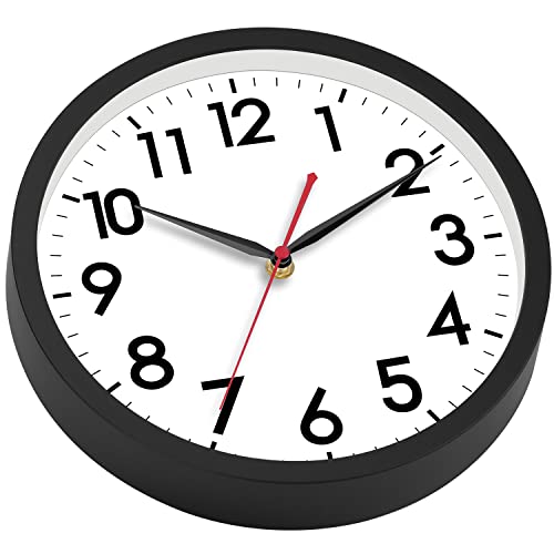 Image of AKCISOT 18 Inch Wall Clock Large Silent Non-Ticking Wall Clocks Battery Operated - Analog Classic Clock Decorative for Living Room, Office, Home, School(Black)