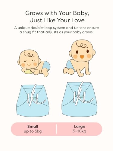 Image of SuperBottoms DryFeel Baby Langot 0-6 months l Organic Cotton Modern Baby Nappy l Mess-free Langot with Gentle Elastics l Super DryFeel Top Layer l Diaper-free Time Essential | 3 Pack