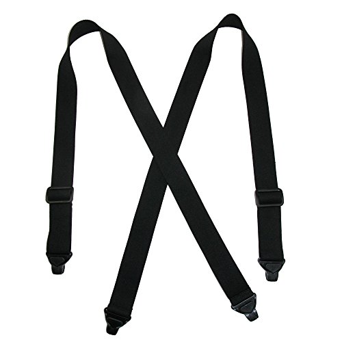 CTM Men's Elastic Plastic Clip-End TSA Compliant Airport Suspenders