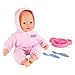 Produktbild Theo Klein 1723 Baby Coralie Schmusebaby | Kuschelige, 40 cm große Baby-Puppe | Inkl. Teller, Löffel und Gabel | Spielzeug für Kinder ab 18 Monaten