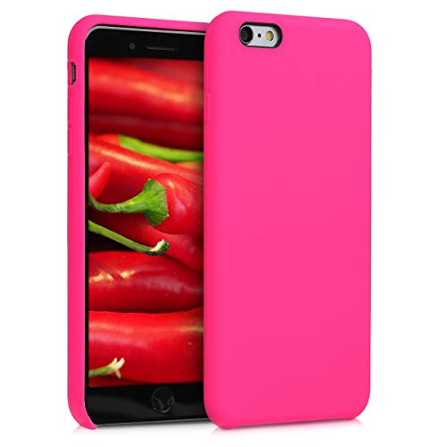 kwmobile Case Compatible with Apple iPhone 6 Plus / 6S Plus Case - TPU Silicone Phone Cover with Soft Finish - Neon Pink