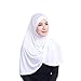 NICEYST Women Instant Hijab Muslim Solid Color Rhinestone One Piece Headscarf Islamic Head Wrap Turban Cap Scarves, White