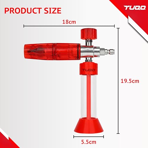 Image of TUQO Mini Foam Cannon Pro with 1 /4 Quick Connector | Adjustable Snow Foam Lance, Car Wash Soap Dispenser for Thick Foam | 1.25mm Orifice | No Water Dilution Needed | TLF400