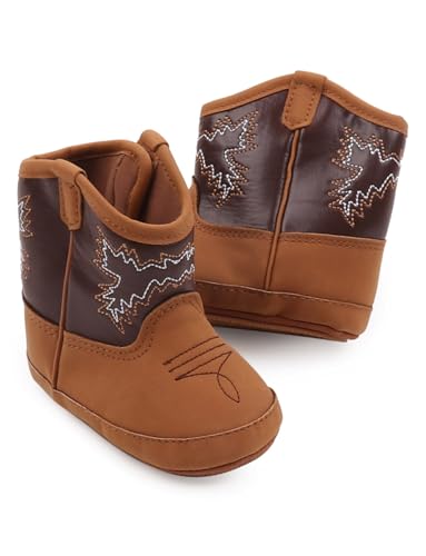 Happy Cherry Western Cowboy Bootie Soft Sole Non-Slip Crib Shoes Snow Boots for Baby Infant Toddler Girls Boys Newborn2
