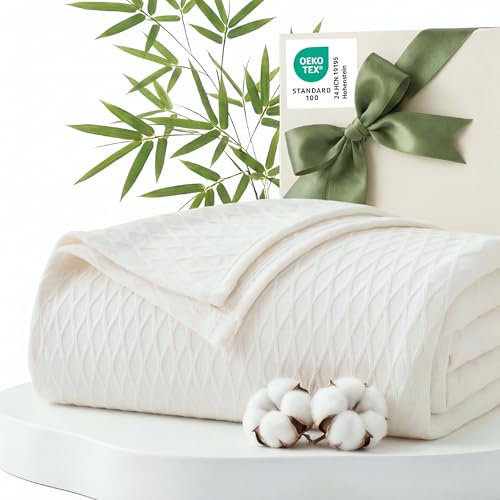 Bedsure Cooling Blanket of Rayon Derived from Bamboo - Lightweight Breathable Cotton Summer Blankets...