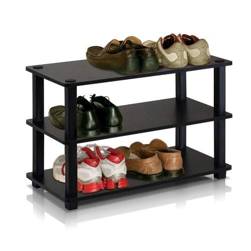 Furinno Shoe Racks, Wood, Espresso/Black, one size