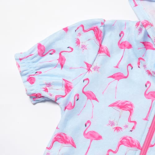 Image of CHILDRENSTAR Girls Swim Coverups Terry Swimsuit Cover-Up Hooded Zip-Up Beach Robe