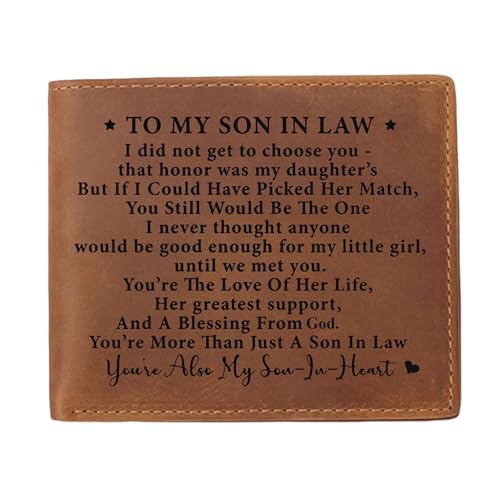 Personalized To My Son In Law Leather Wallet - Genuine Men Leather wallet - Engraved Men Leather Wallet - To My Son In Law Leather Wallet - Son In Law Gift