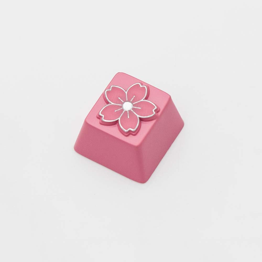 Sakura Cherry Blossoms Metal Backlit Keycaps for Cherry Mx Switch Mechanical Gaming Keyboard Zinc Aluminum Alloy 3D Keycaps