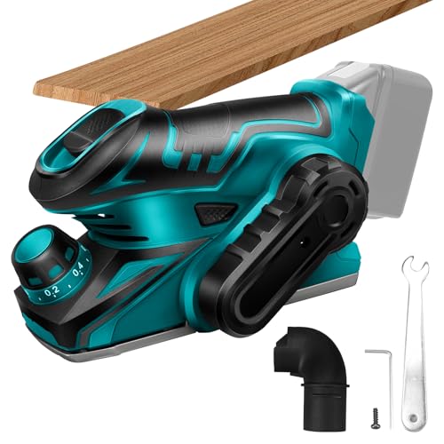 Roadtime Cepilladora De Madera para Makita 12V baterías,Cepillo Electrico Madera velocidad 13000RPM,Lijadora Cepillo EléCtrico Para Carpintero ancho de Rabotage 60mm y profundidad 0.8mm (sin batería)