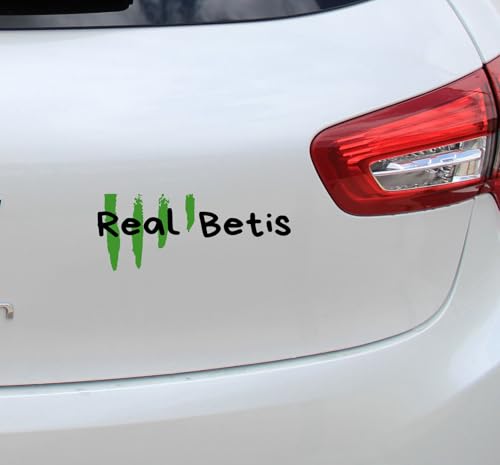 Pegatina Logotipo Real Betis (Blanco - White) 15x6 cm (Negro -