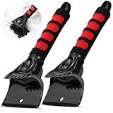 UGBO Eiskratzer Auto Kratzer Scheibenkratzer Fensterabzieher Auto Winter Zubehoer Autokratzer Ice Scraper Car Scheiben Kratzer EIS Auto Schneekratzer zum Entfernen von EIS Schnee Reif Schwarz Rot