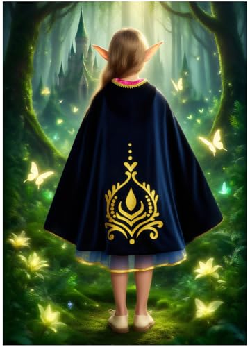 Capa con capucha de terciopelo para niñas 5-7 años miniatura 2