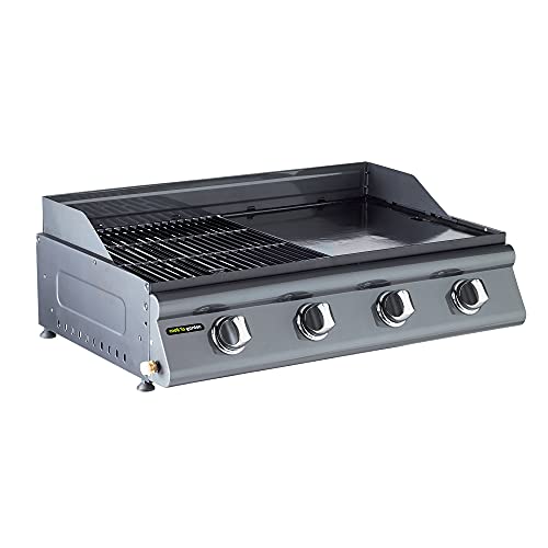 Barbecue à Gaz Mixte 4 Bruleurs - 2 en 1 Grill et Plancha - Surface de Cuisson : 3112,5 cm² - Puissance : 14 kW - Las Palmas - Cook'In Garden